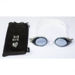 Black Prescription Swimming Goggles With White Seals and Strap